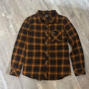 Women's Plaid Shirt - Black and Orange